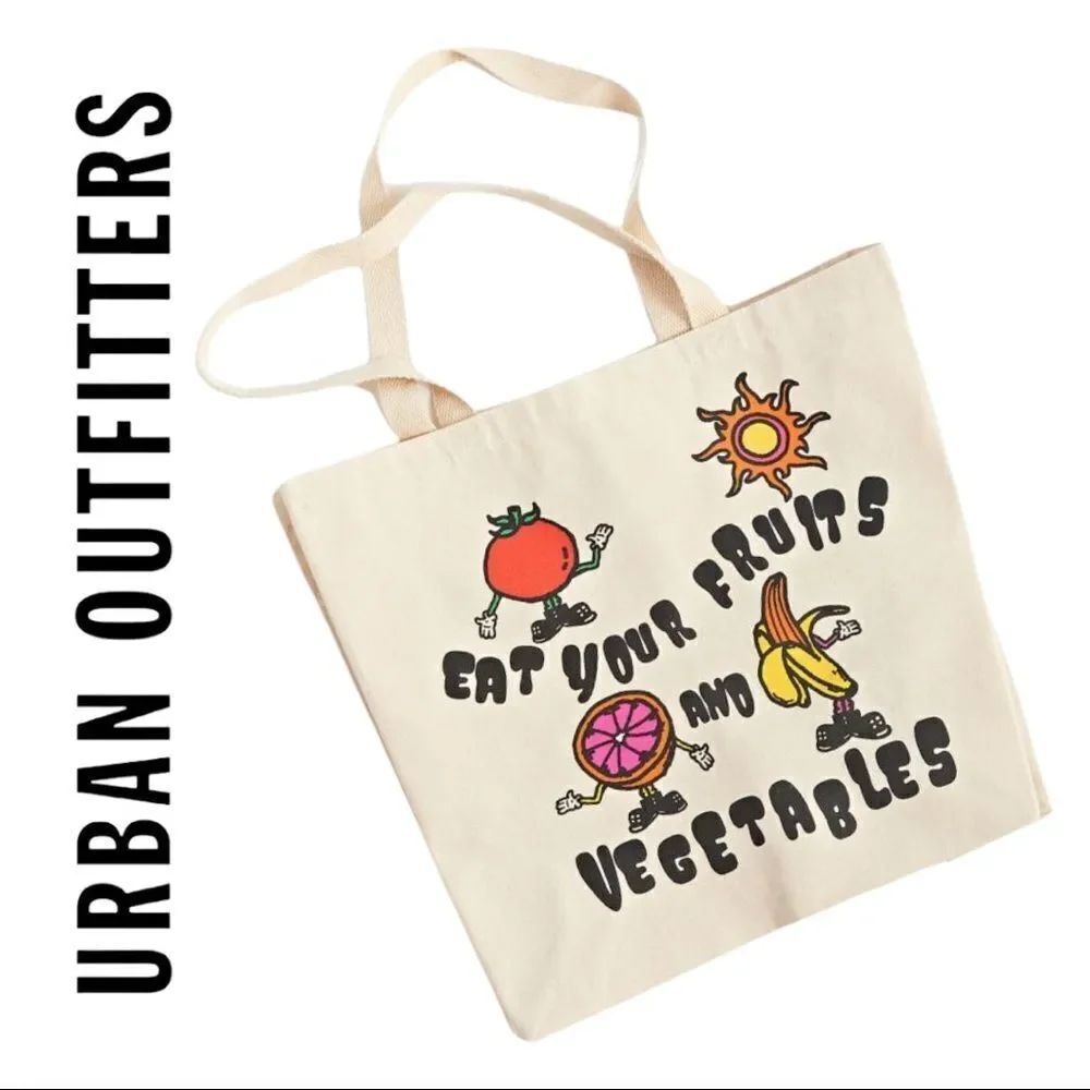 NEW Urban Outfitters UO Altru Apparel Eat Your Fruits & Vegetables Tote Bag